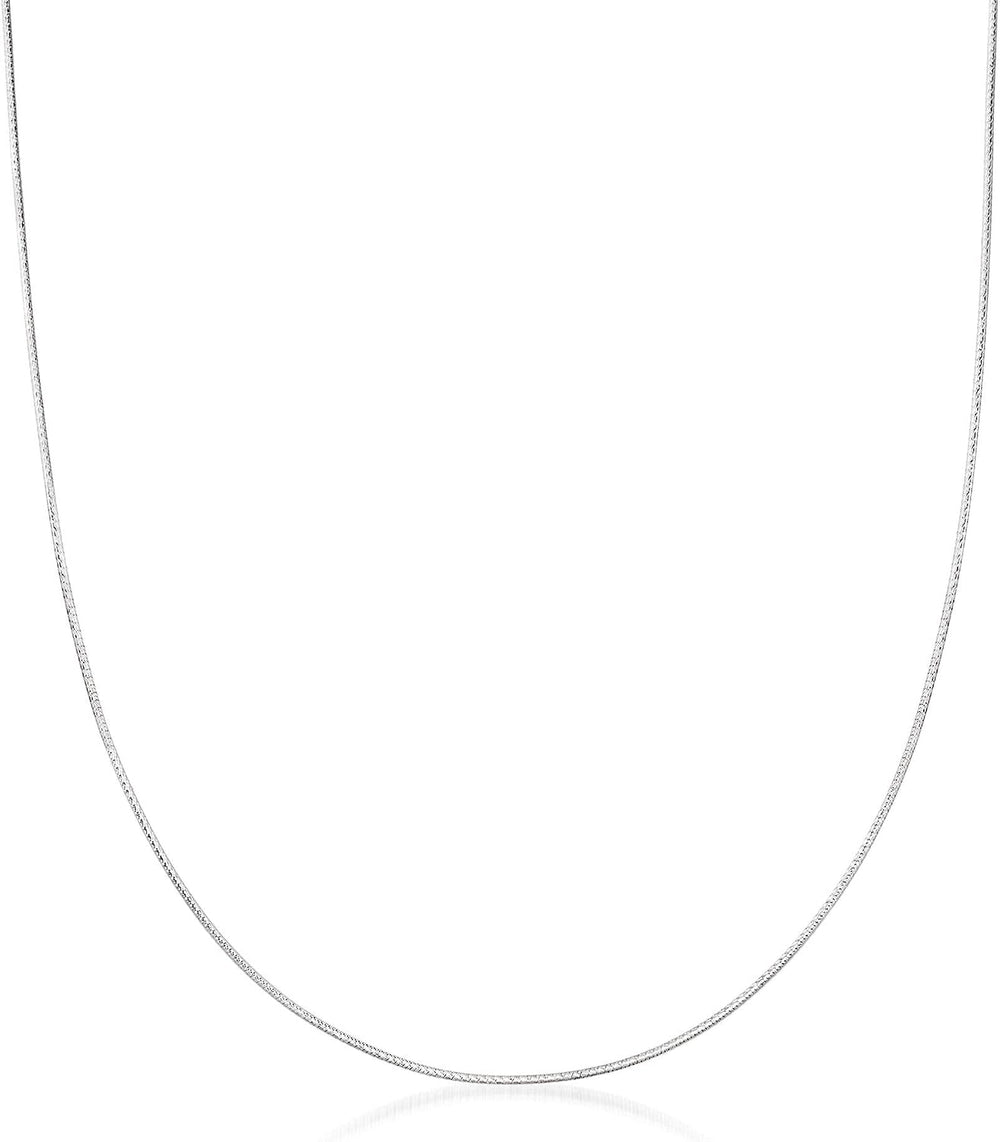 Ross-Simons Italian 1mm Sterling Silver Adjustable Diamond-Cut Snake-Chain Ne...