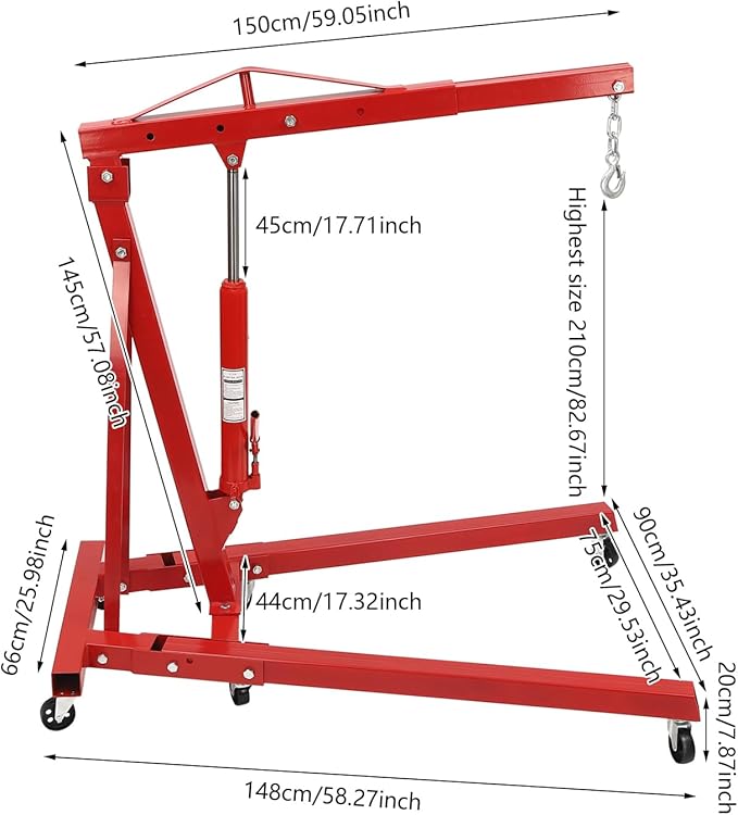 Folding Engine Hoist 1 Ton Engine Crane Lift