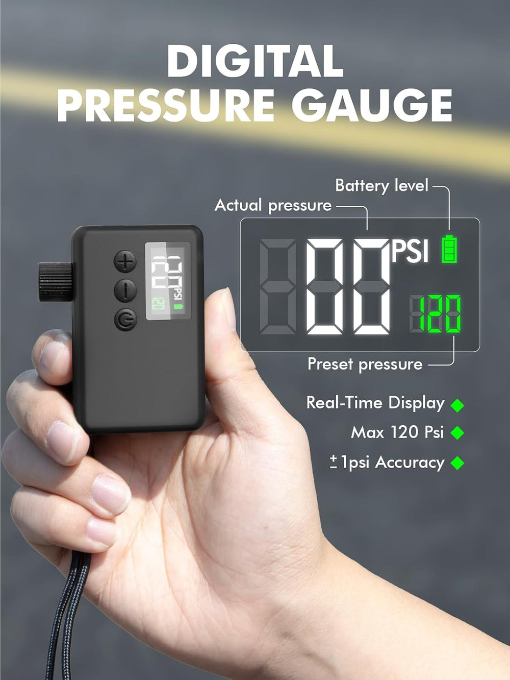 Mini Bike Pump Electric for Presta and Schrader Valves Bicycle Tire