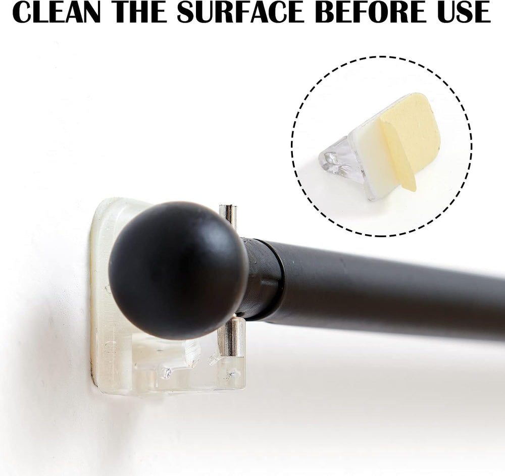 JINCHAN French Door Curtain Rods, No-Drill Adjustable Black Curtain Rods with...