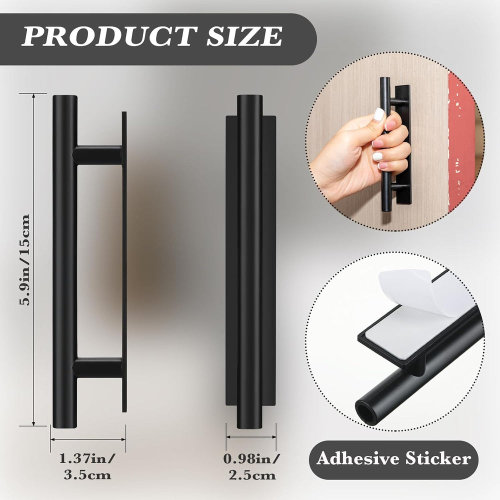 Barydat 50 Pack Self Stick Push Pull Helper Stick on Drawer Pulls ABS Plastic...