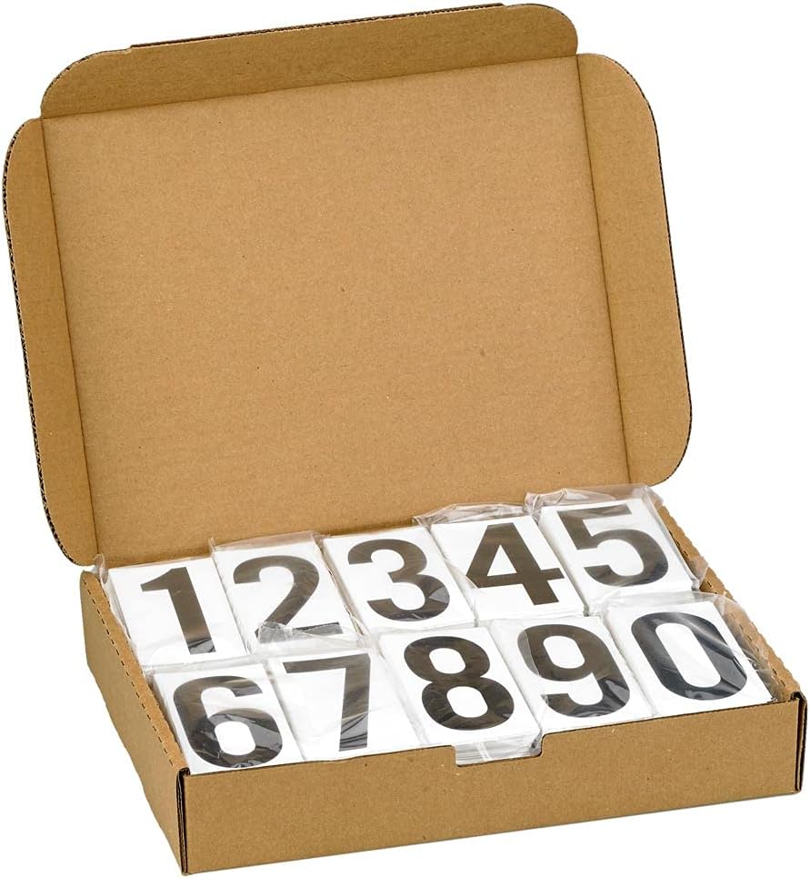 J. J. Keller Placard Vinyl Numbering Kit, 3.5" Black Numbers on Clear
