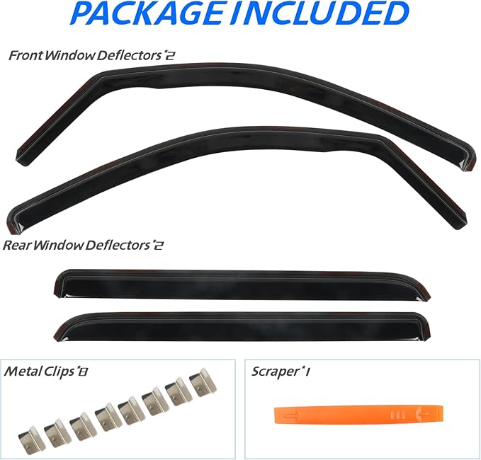 in Channel Rain Guards Fit for Truck 2009 2010 2011 2012 2013 2014 Ford F150 ...