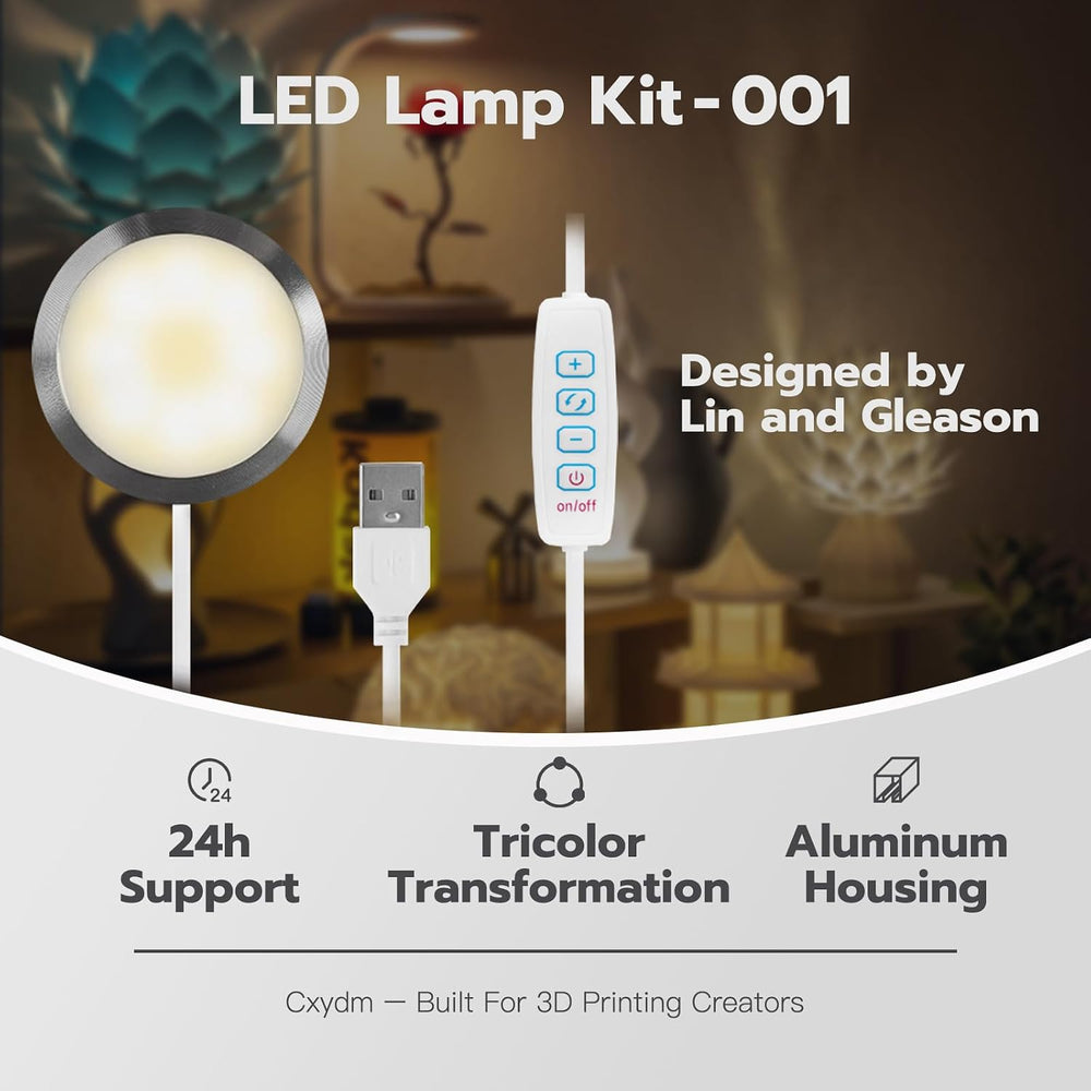 6PCS 3D Printer LED Lamp Kit 001 3-Color DIY Light Kit for Bambu Lab