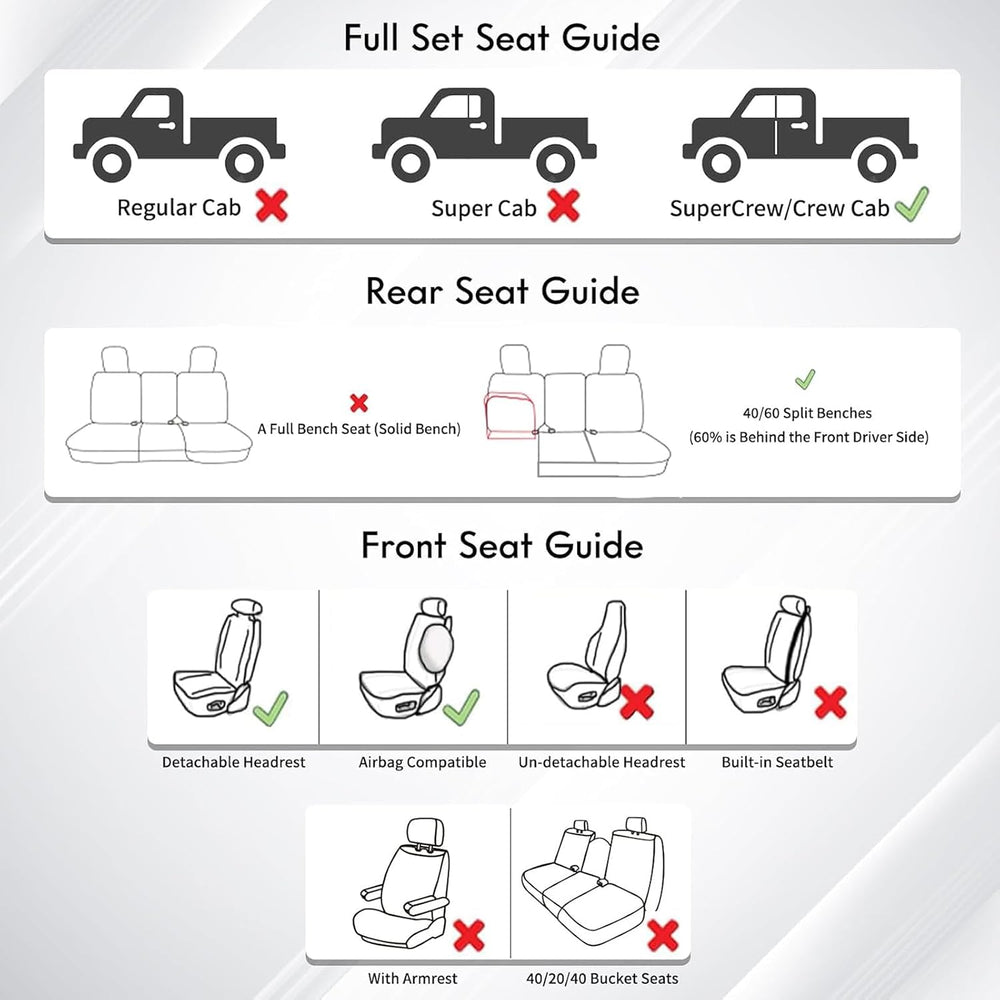 Coverado Premium Leather Full Set Seat Covers Waterproof Heavy-Duty Protector...