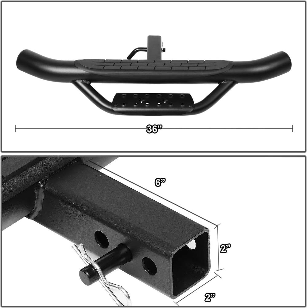 Auto Dynasty Universal 36 Inches Black Powdercoated Steel 2-Stage Tow Hitch S...
