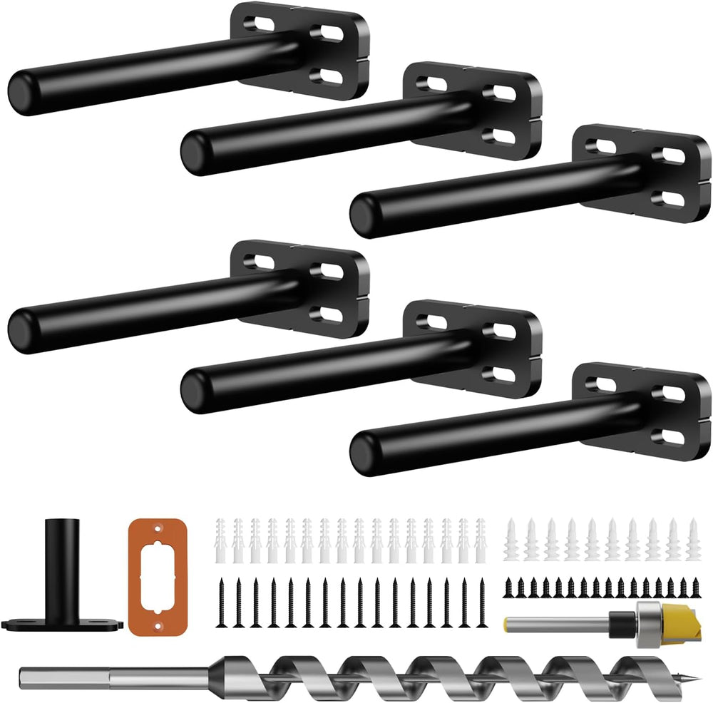 6pcs Wall Shelf Brackets Heavy Duty Floating Shelf Bracket Hidden,Invisible B...