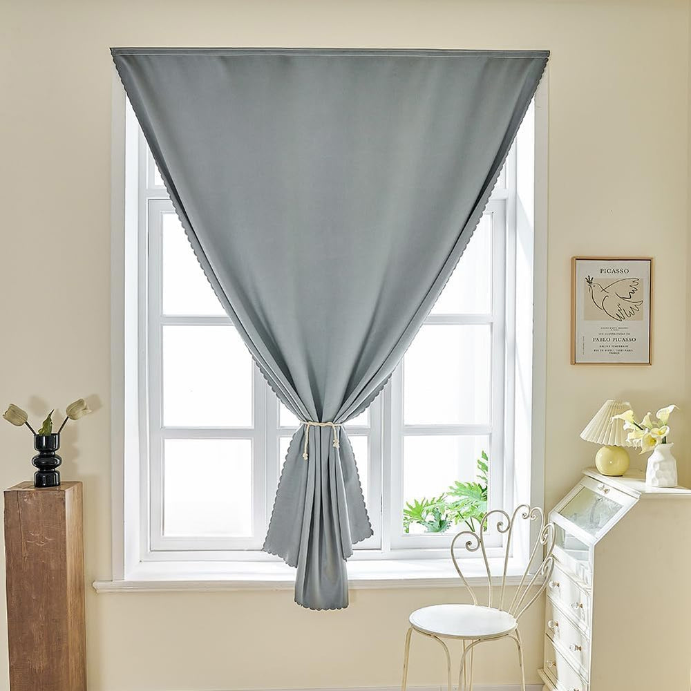 Adhesive Curtain 100% Blackout No-Drill Easy Install for Bedroom Blinds Light...