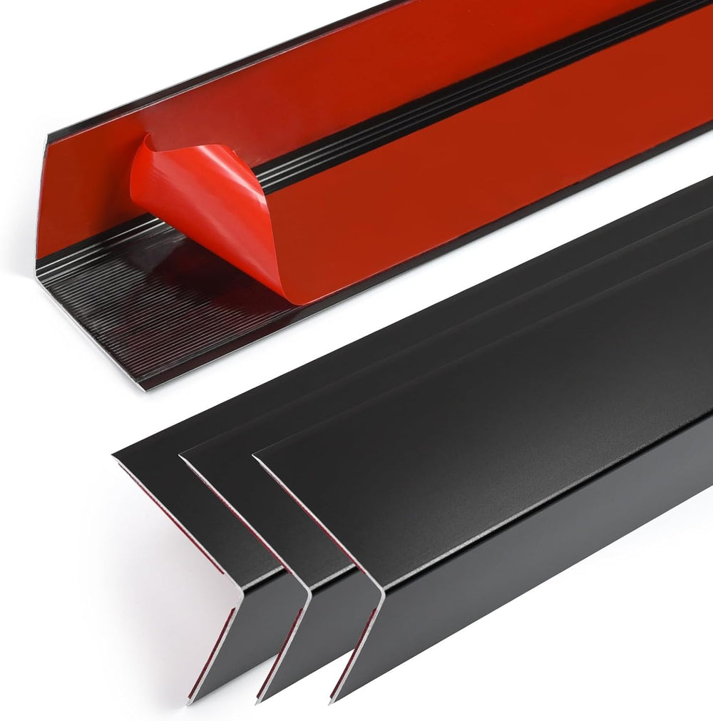 4PCS 45" Black Metal Corner Protectors, Aluminum Self Adhesive Corner Gu...