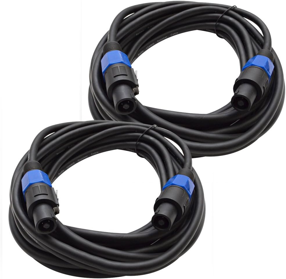 Seismic Audio TW12S25Pair 12 Gauge 25-Feet Speakon to Speakon PA/DJ Speaker C...