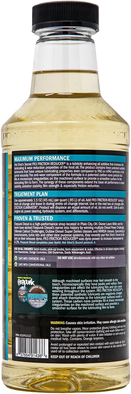 Hot Shot's Secret FR3 Friction Reducer Nano-Lubricant with Wear Protectio...