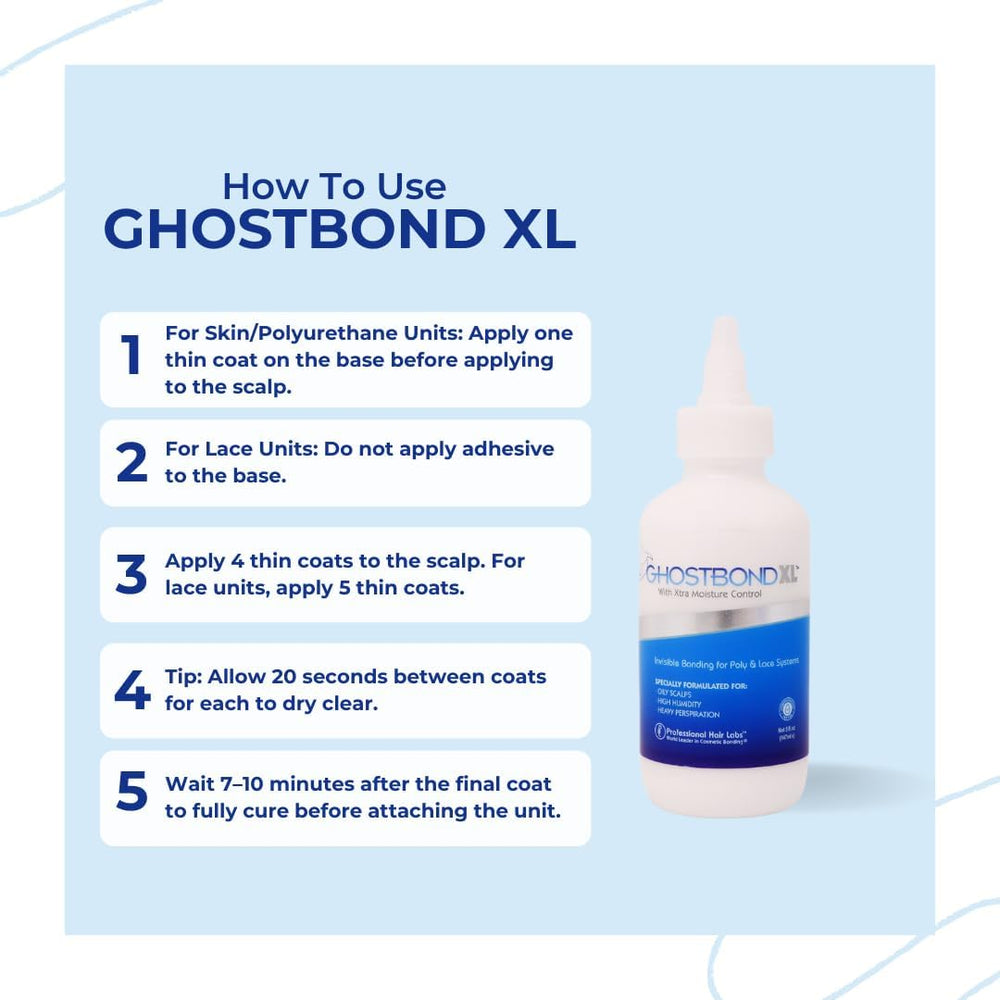 GHOSTBOND XL Hair Replacement Adhesive 5oz- Invisible Wig Bonding Glue: Water...