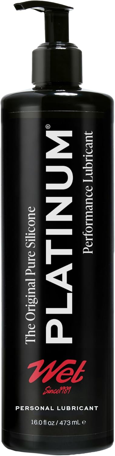 Wet Platinum Silicone Lube, Ultra Smooth, Long Lasting Glide - 16 Fl Oz