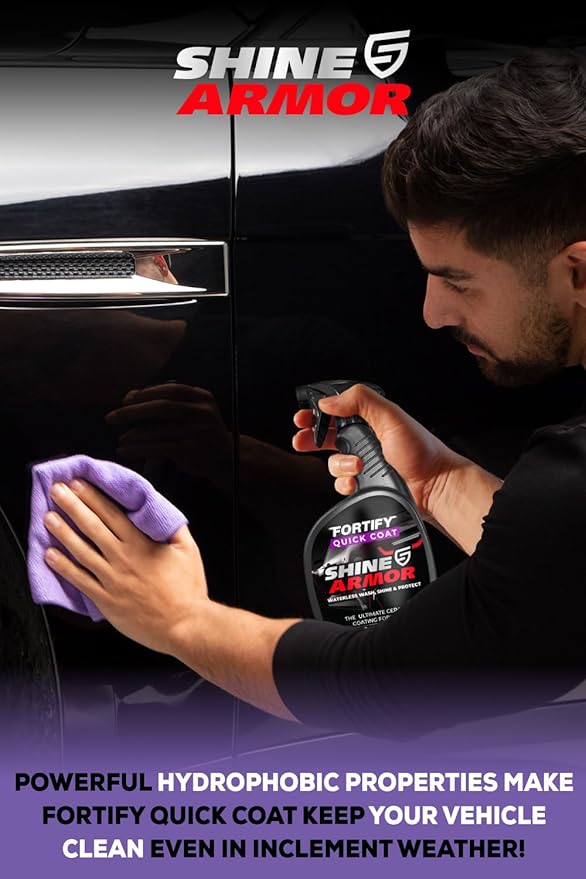SHINE ARMOR Ceramic Coating Fortify Quick Coat Car Wax Polish Spray Waterless
