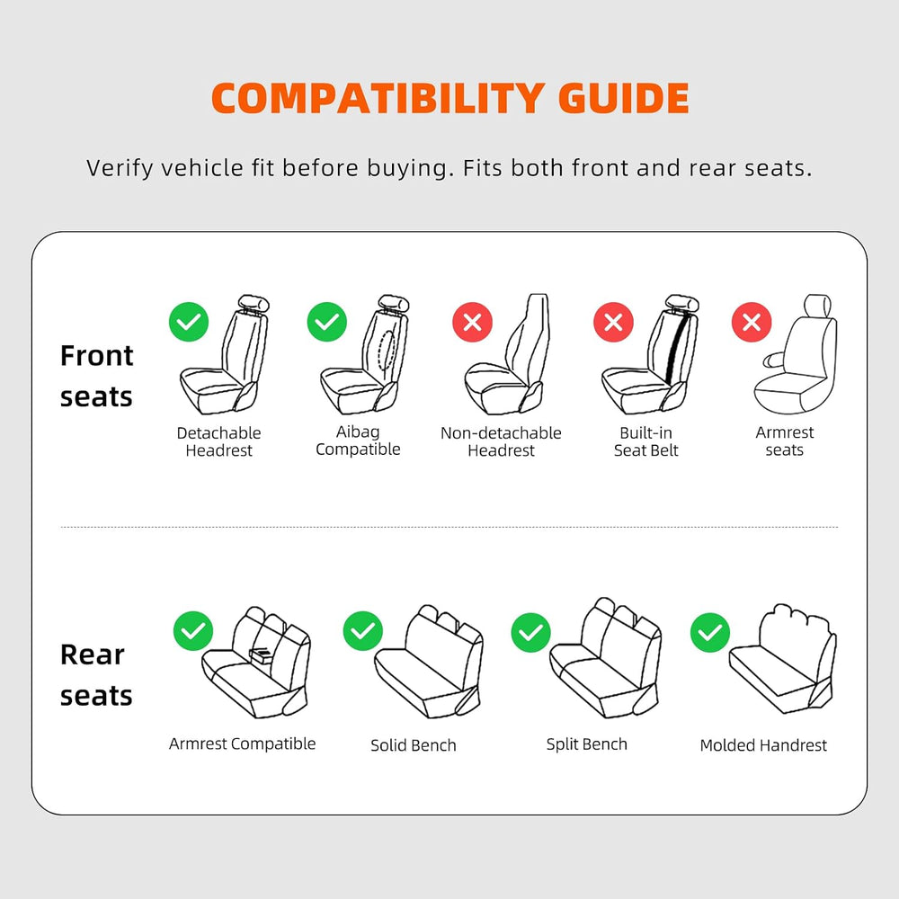 5-Seater Waterproof and Breathable Nappa Leather Car Seat Covers Full Set, Fi...