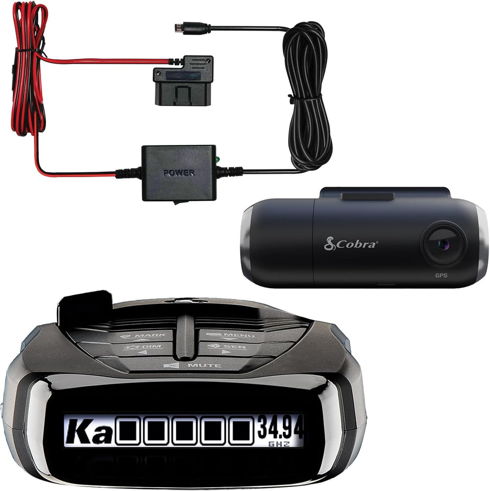 Cobra RAD 480i Radar Detector & SC 201 Smart Dash Cam Bundle