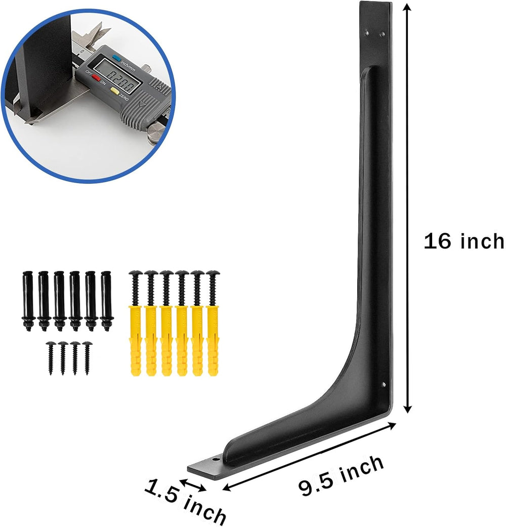 16inch x 9.5inch shelf brackets,L Shelf Bracket, die-cast formation๏ผvertical ...