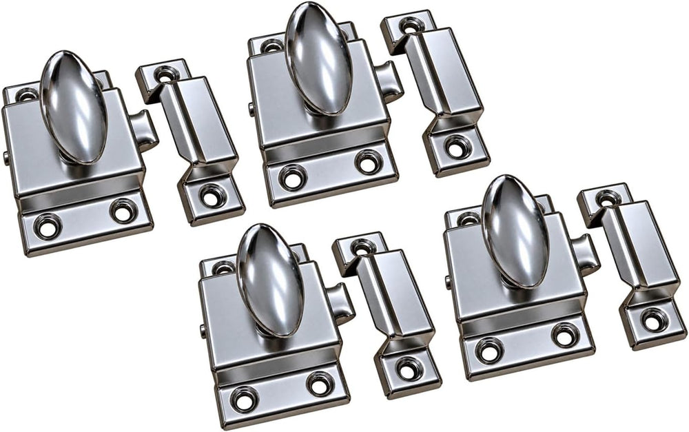 QCAA Oval Turn Cabinet Latch, for Cupboard & Other Furniture, Large, Sati...
