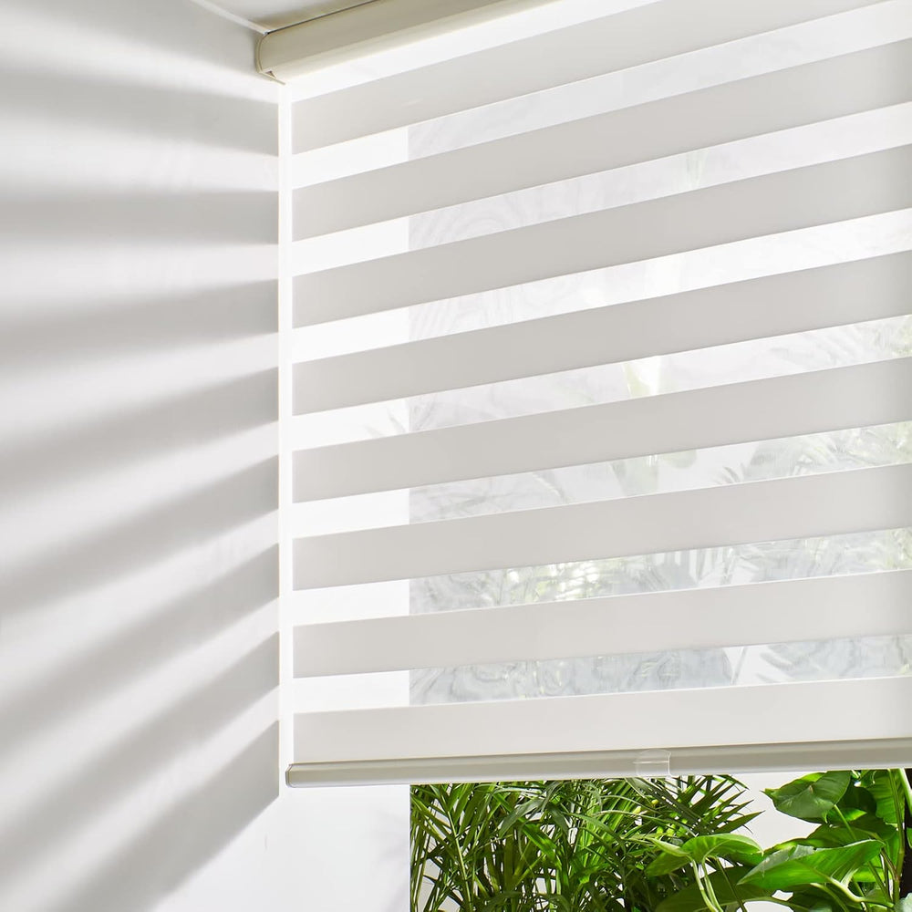 Persilux Cordless Zebra Blinds for Windows Free-Stop Roller Windows Shades Dual