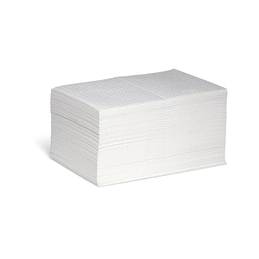 PIG Oil-Only Absorbent Mat Pad | Pack of 100 Mediumweight Oil Pads | Absorbs