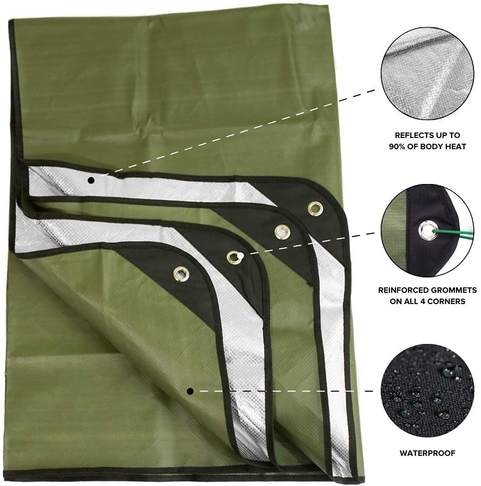 Arcturus Insulated Tarp, Reusable Heavy Duty Thermal Survival Blanket – 60x82...