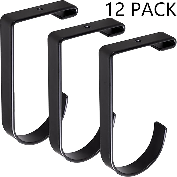 12-Pack Heavy Duty Add-On Storage Flat Hook Accessory