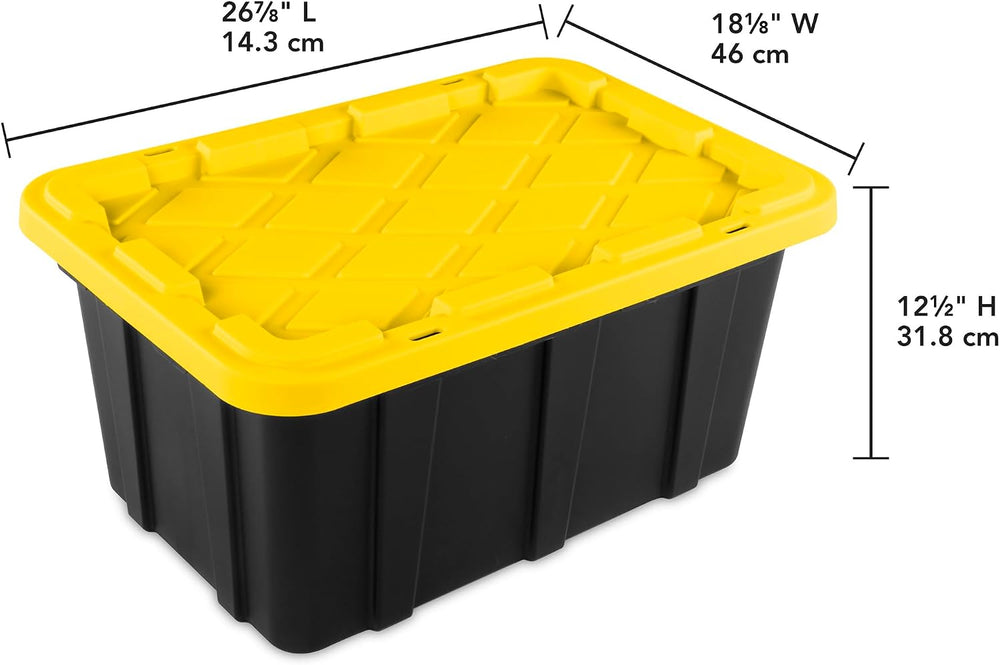 Sterilite Industrial Storage Tote with Lids for Garage, 17 Gallon, 12-Pack
