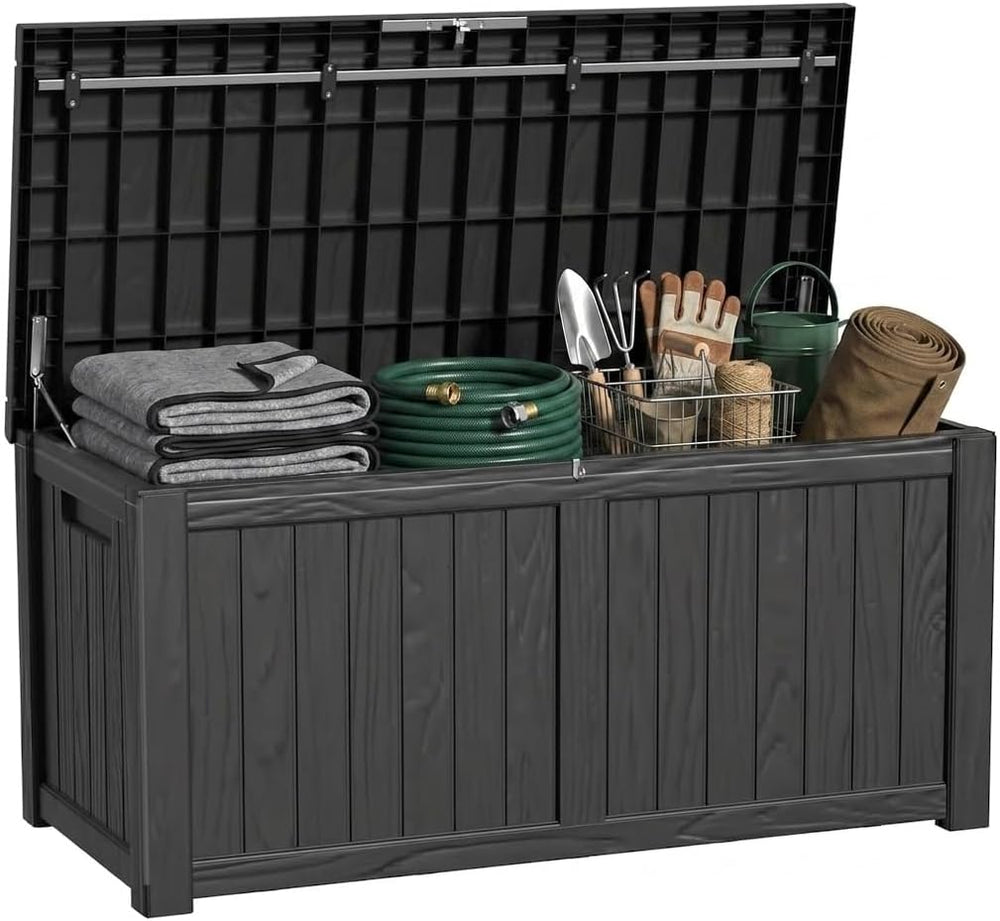 150 Gallon Outdoor Deck Box, Lockable Waterproof Outdoor Storage Boxes For Ga...