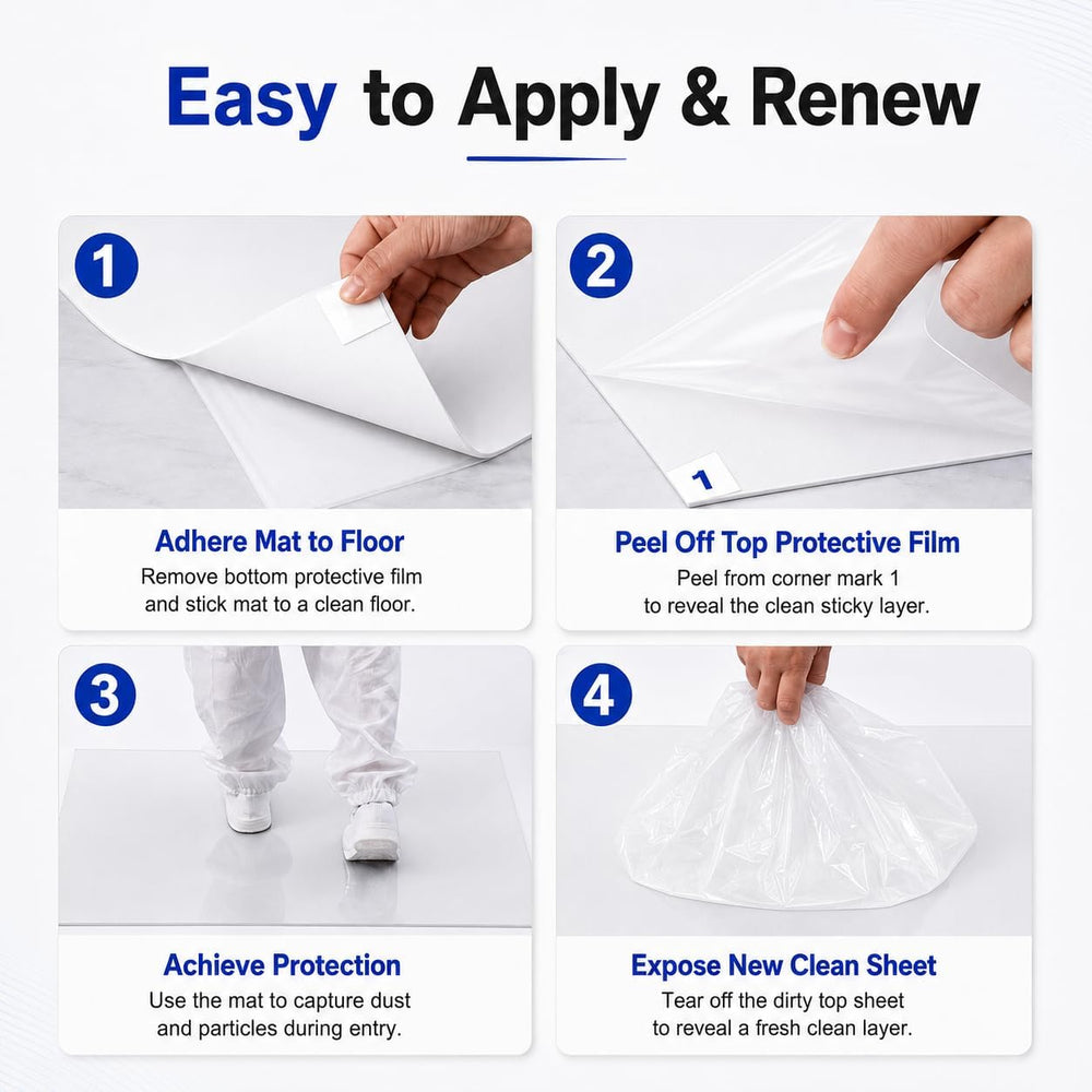 AAwipes Sticky Mat 13" x 17" Tacky Adhesive Pads 150 Sheets White