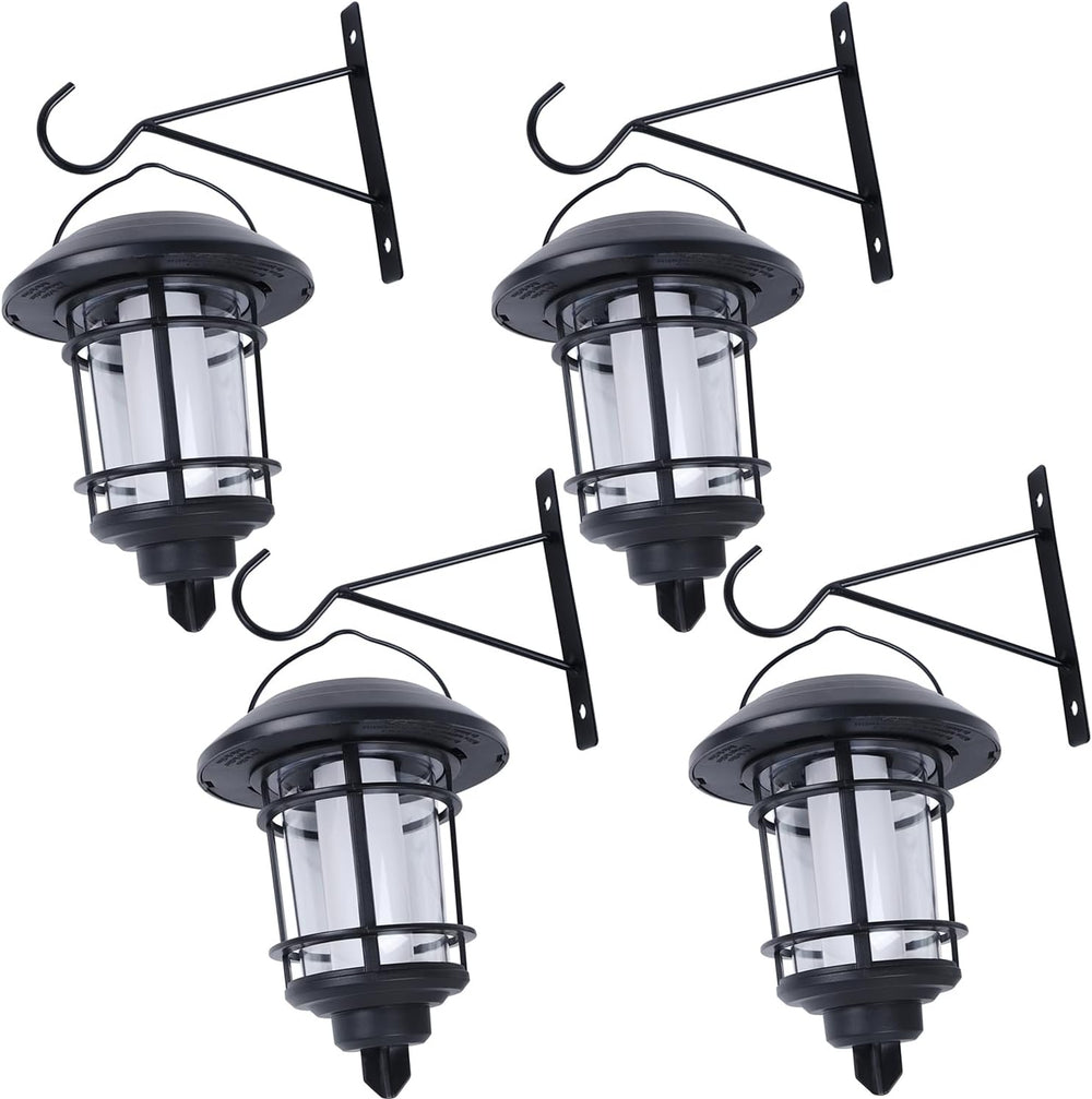Dynaming Solar Purple Flame Wall Lanterns, Outdoor Halloween Hanging Lights, ...