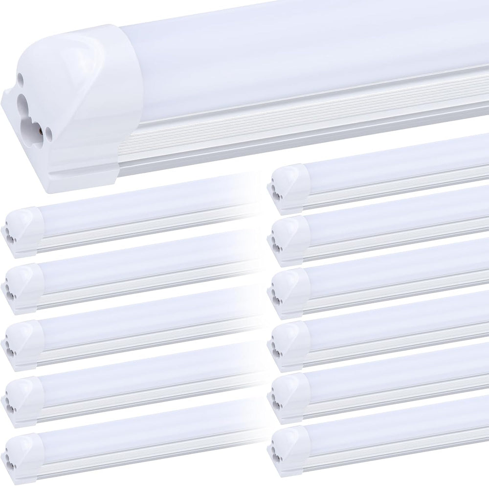 8FT LED Shop Light Fixture, Super Bright 100W 6000K Cold White 15000LM (12-Pack)