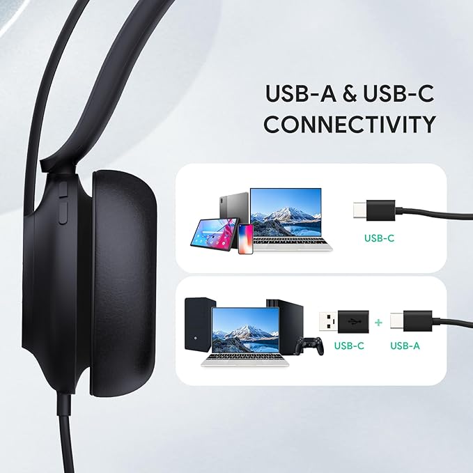 Yealink UH37 USB Headset with Noise Cancelling Microphone, Wired Headset