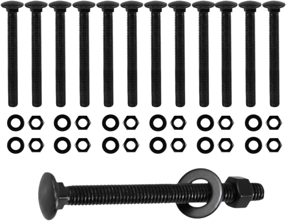 CNQLIS 3/8" x 3-1/2" Carriage Bolts Kit, 25PCS Black Carriage Bolts