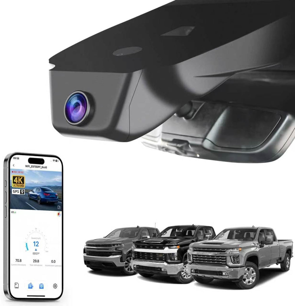 Mangoal 4K Dash Cam for Silverado 1500 2022-2026 2500 HD 3500 HD 2024-2026