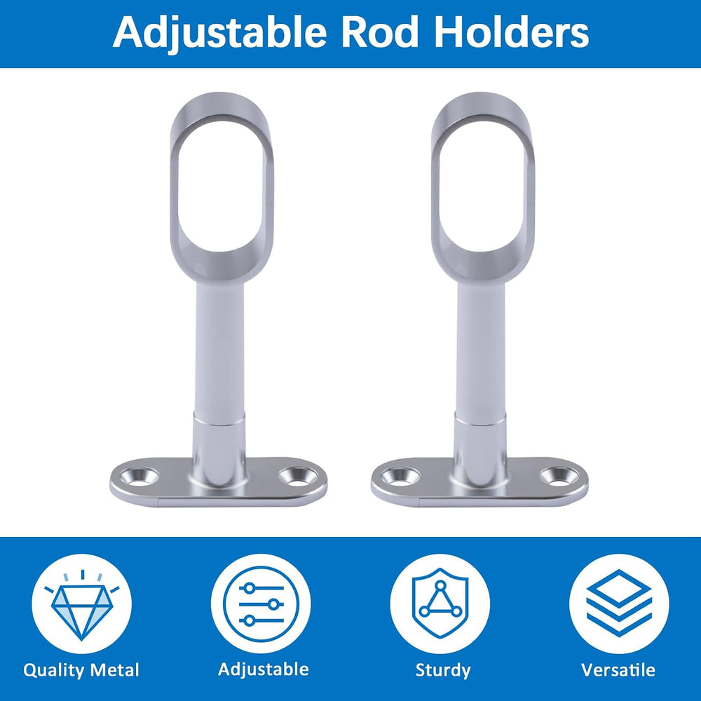 INCREWAY Closet Rod Support, 20Pcs Hollow Zinc Alloy Adjustable Oval Wardrobe...