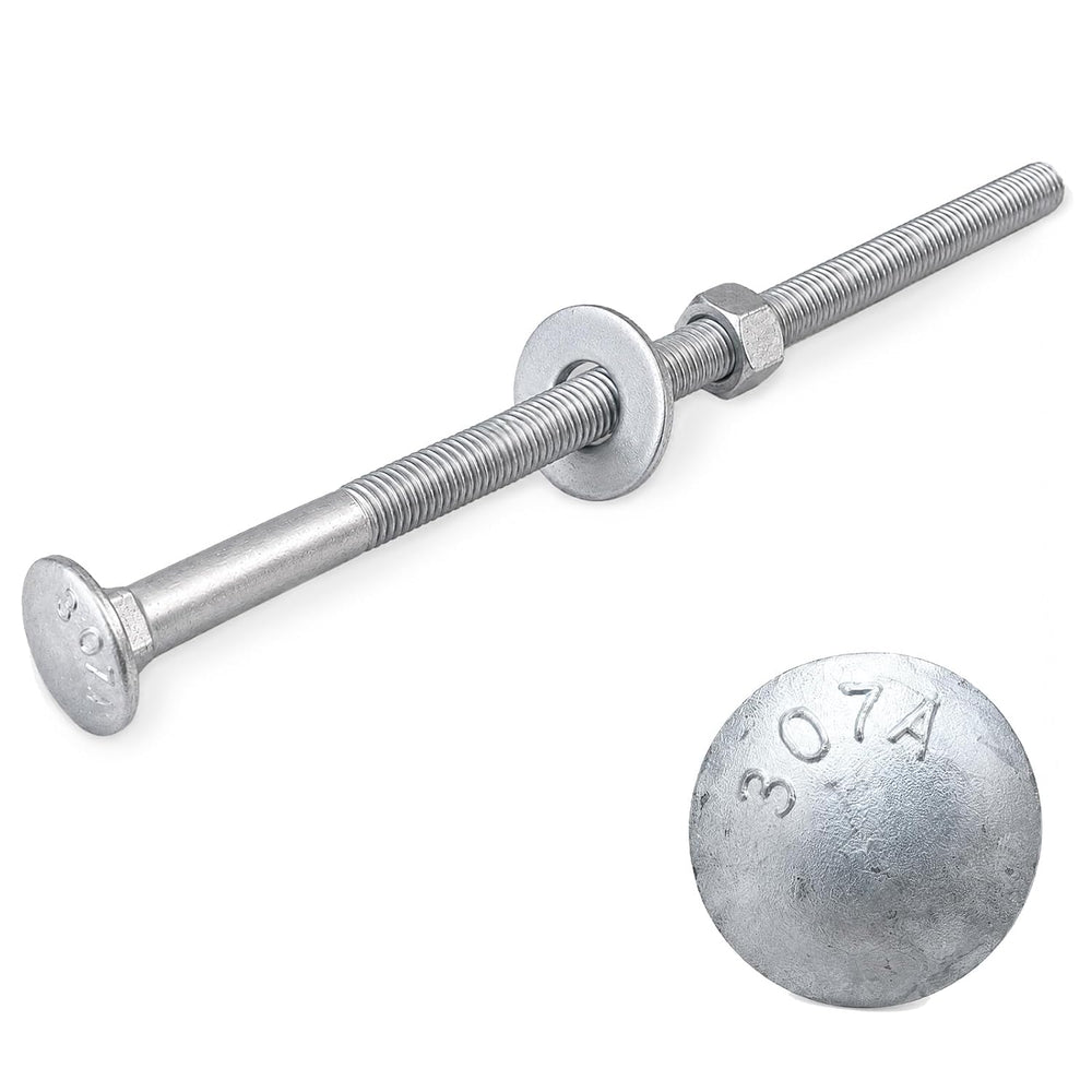 3/8" x 8" Carriage Bolt Kit 50 Pack, Grade 307A, Hot Dip Galvanized...