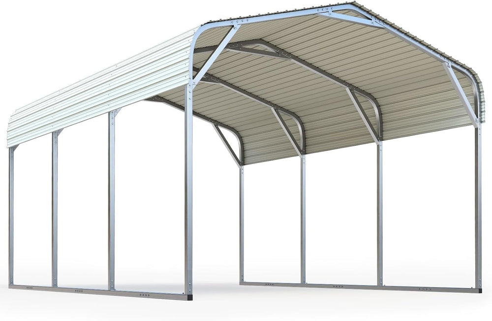 Quictent 10x15 FT Heavy Duty Metal Carport, Galvanized Steel Hard Top SUV/Tru...