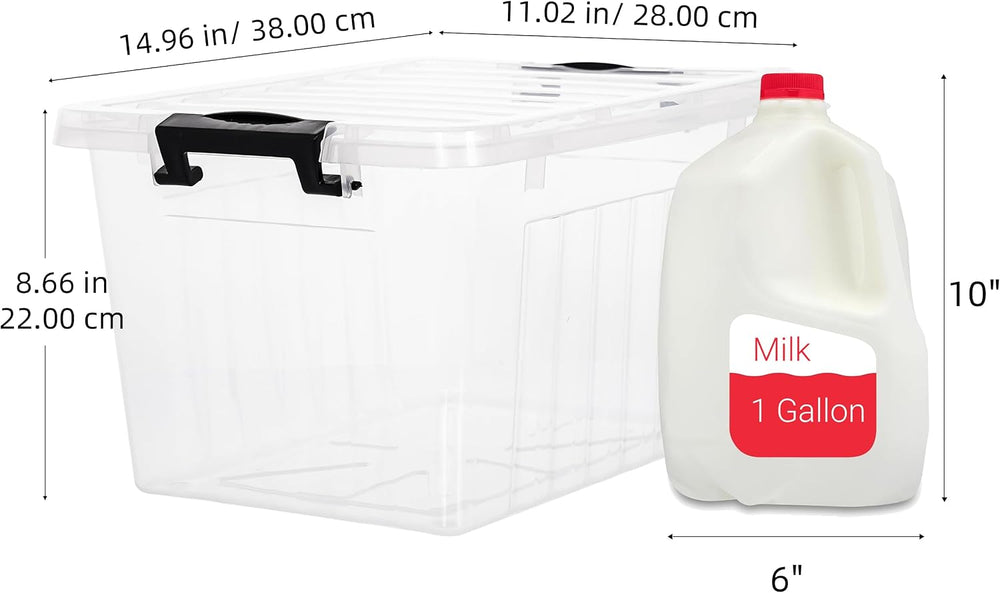 Citylife 22 Quart Clear Plastic Storage Bins with Lids 6-Pack