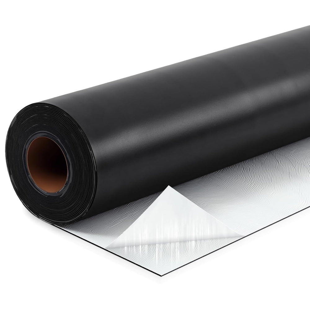 Pushglossy 1 Roll EPDM Rubber Roofing Membrane 50 Mil, 39" x 10 Ft, Black