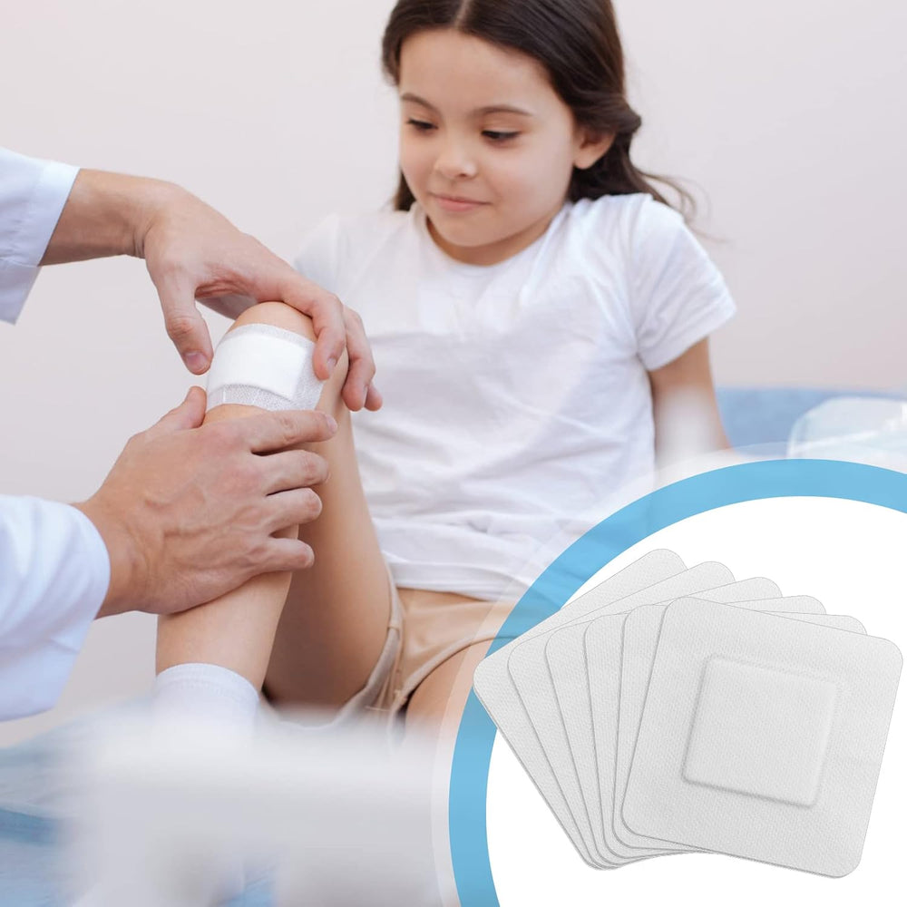 Nuogo 100 Pack Island Dressing 4"x4" Bordered Gauze Pads Breathable...