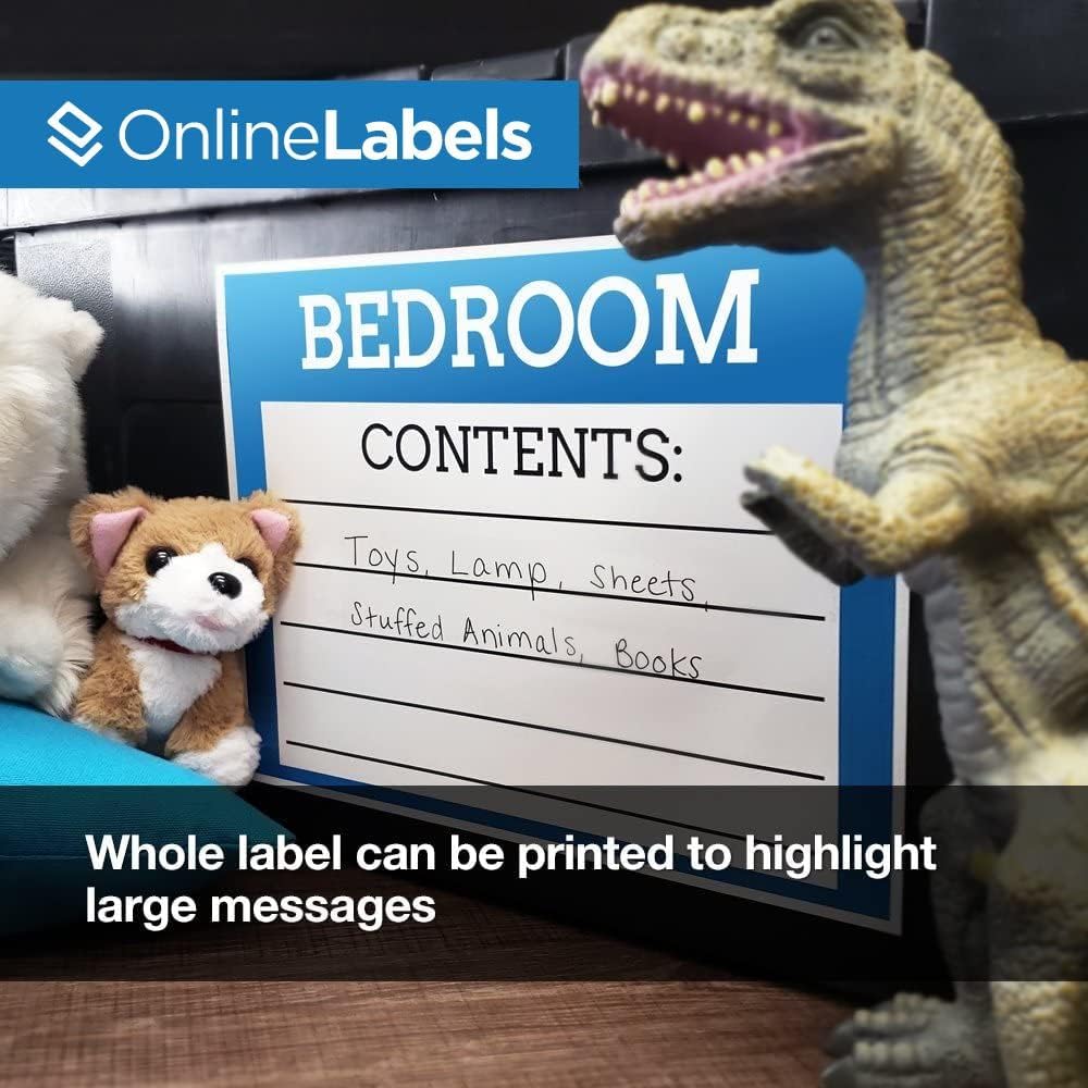 OnlineLabels 8.5" x 11" 1 Vert Back Slit - White Gloss Laser - 100 ...