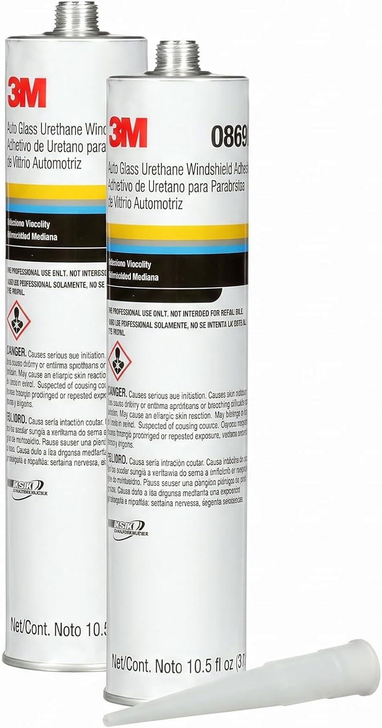 3M Auto Glass Urethane Windshield Adhesive, 08693, Medium Viscosity, High-Str...