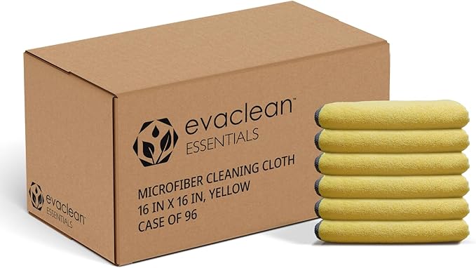 EvaClean Essentials Premium Microfiber Cleaning Cloth 16"x16" (96-P...