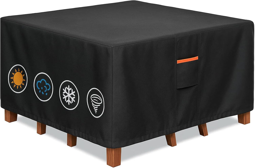 Outdoor Waterproof Furniture Cover, 86W x 86L x 28H inches Heavy Duty 600D