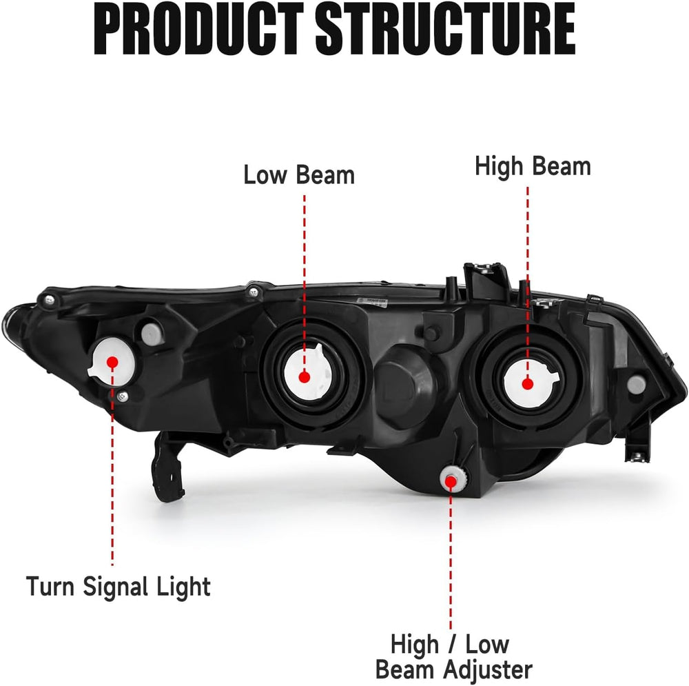 AS Headlight Assembly For 2006 2007 2008 2009 2010 2011 Honda Civic 2-Door He...