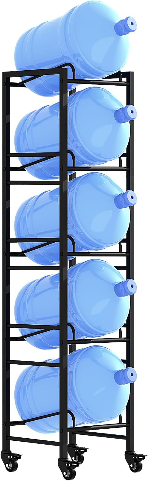 5 Gallon Water Jug Holder, Movable 5 Tier Heavy Duty Water Rack