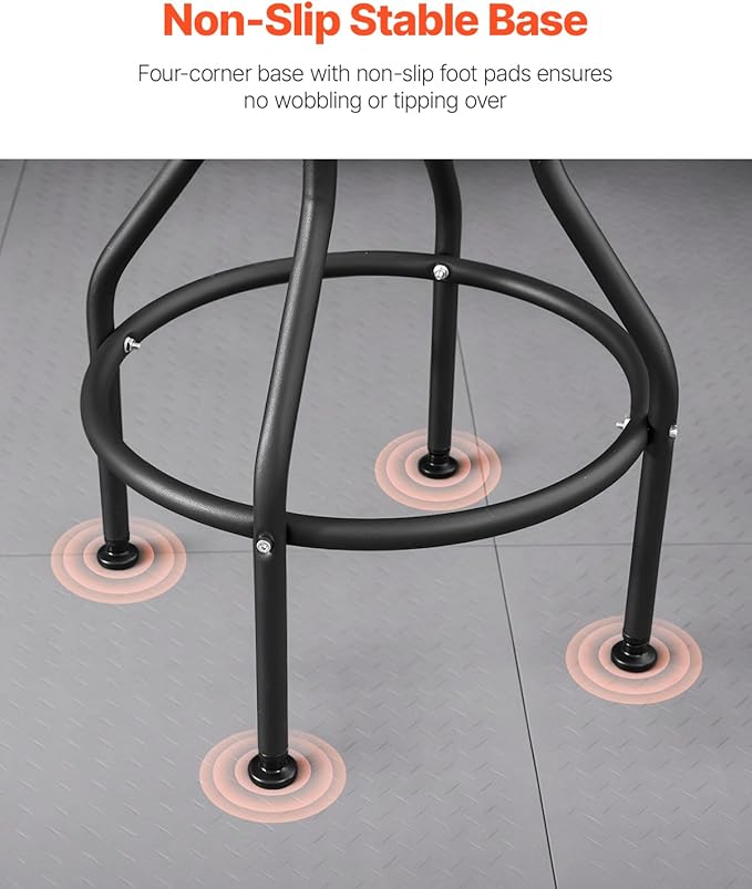 VEVOR Shop Stool with Backrest, Pneumatic Garage Seat/Work Stool with 300 lbs