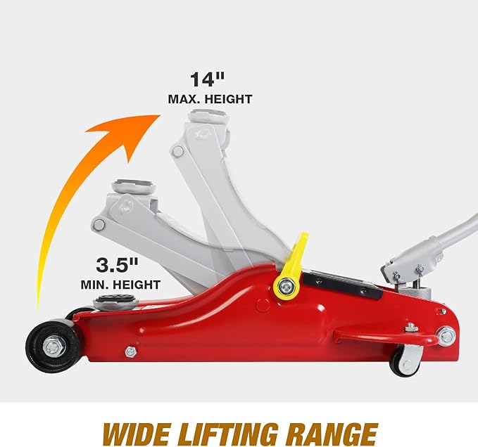 Floor Jack 2.5 Ton Hydraulic Low Profile Trolley Car Jack