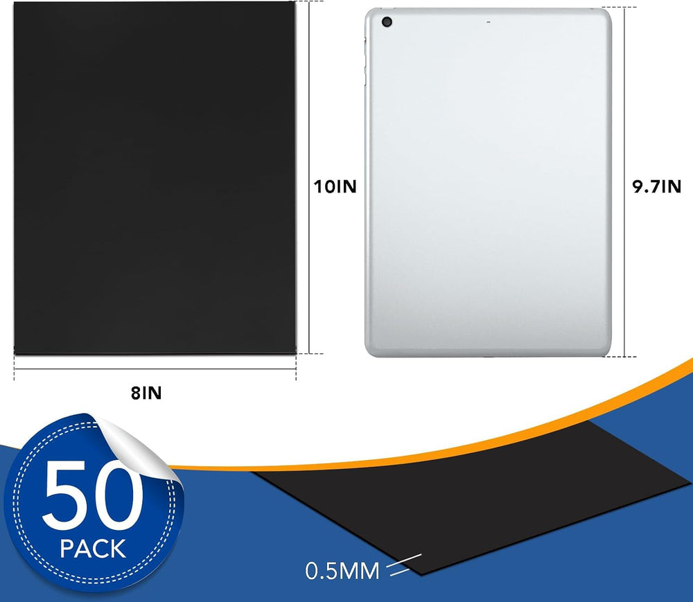 Magnetic Adhesive Sheets,8" x 10" 50 Pack Flexible Magnets for Craft
