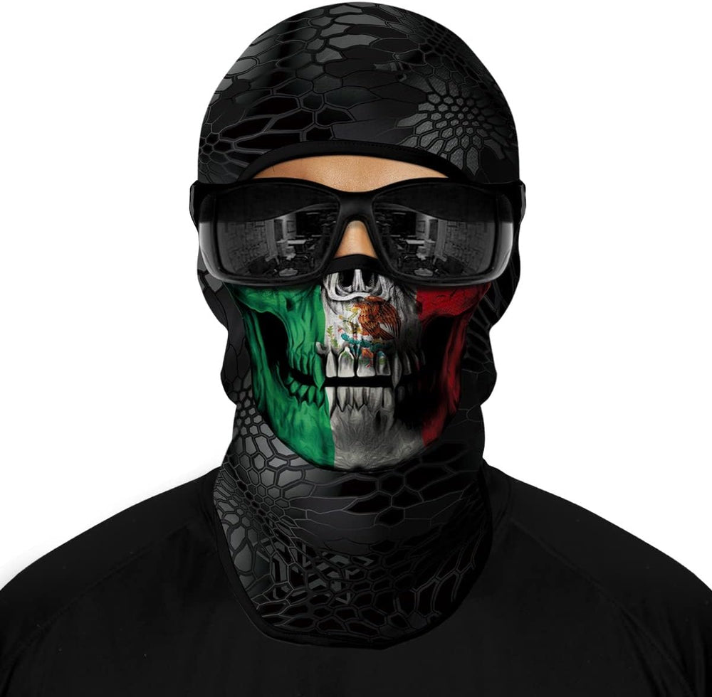 Red Plume 5PCS Ghosts Skull Print Balaclava Full Face Ski Mask UV Protection ...